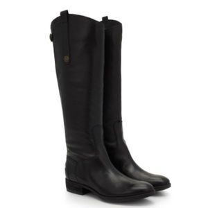 SAM EDELMAN BLACK LEATHER KNEE HIGH BOOTS